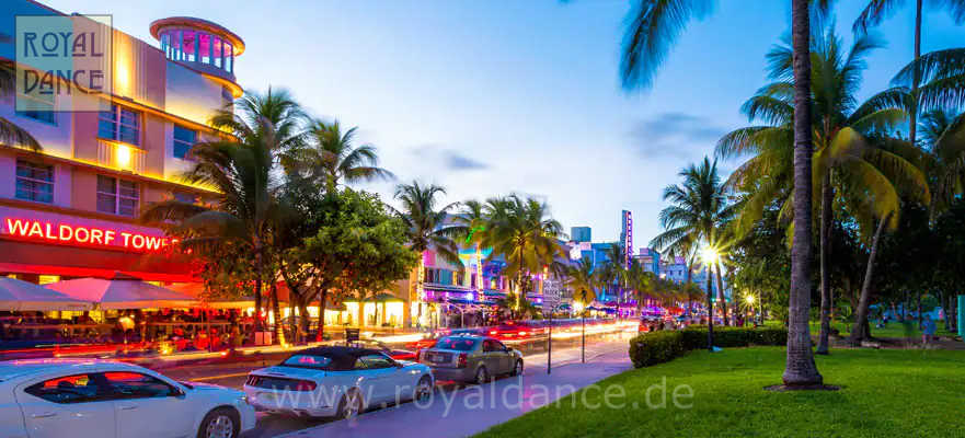 Miami Ocean Drive mit ROYALDANCE Tanzreisen